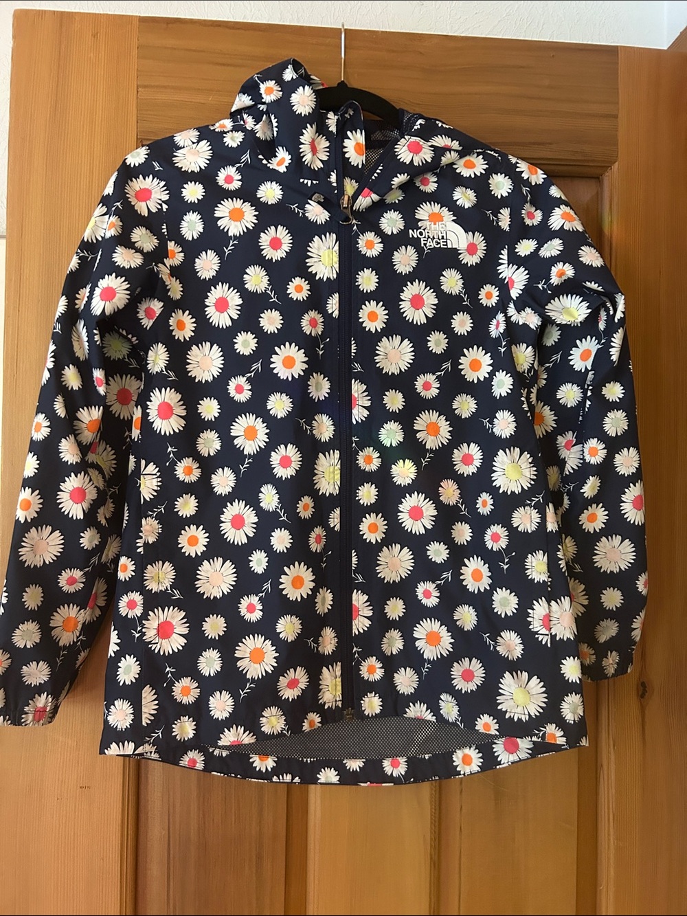 The North Face Navy Daisy Print Kids Rain Jacket